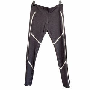 Alo Small Yoga Grey White Stripe Leggings 30"